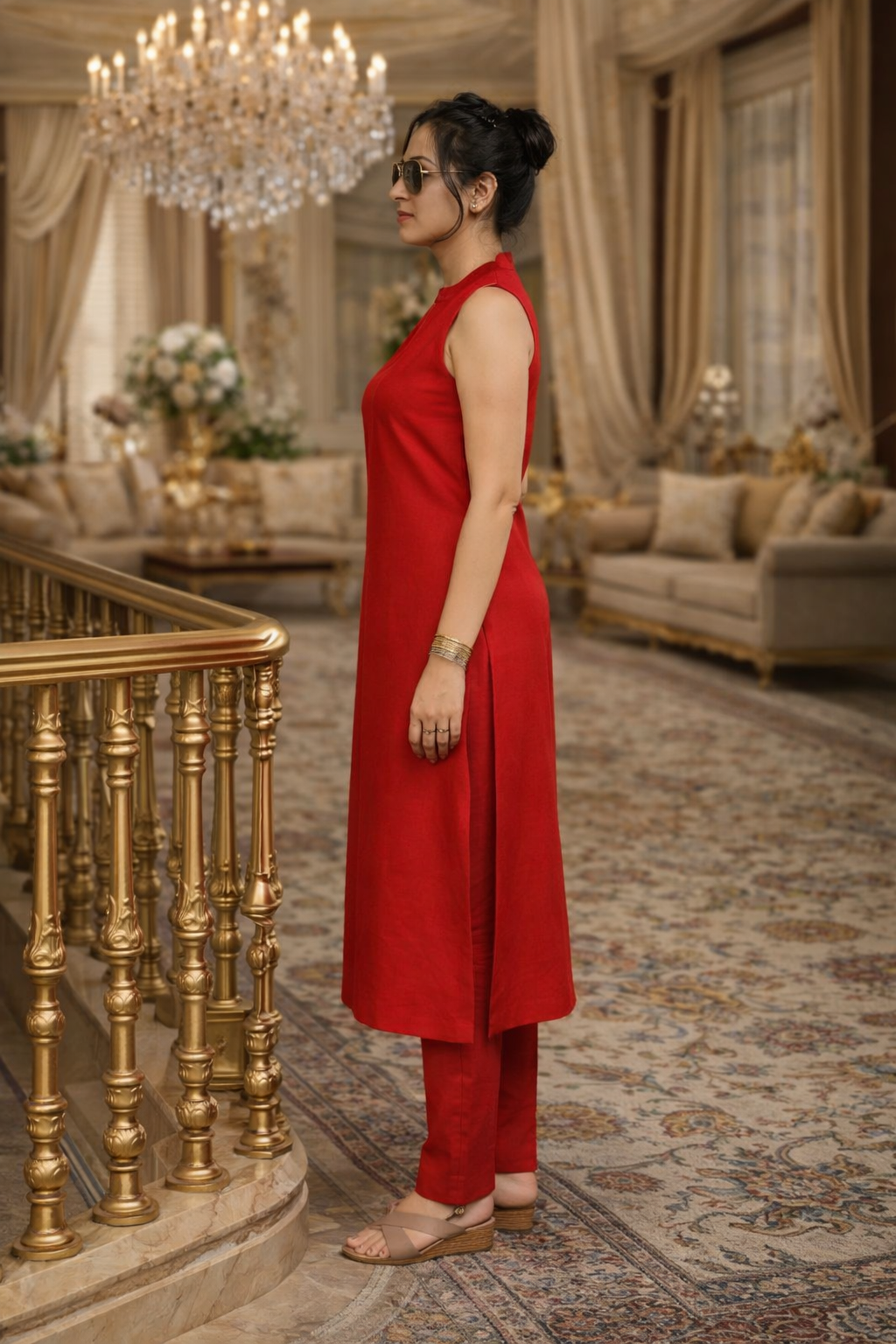 Aaina Red Kurta Set