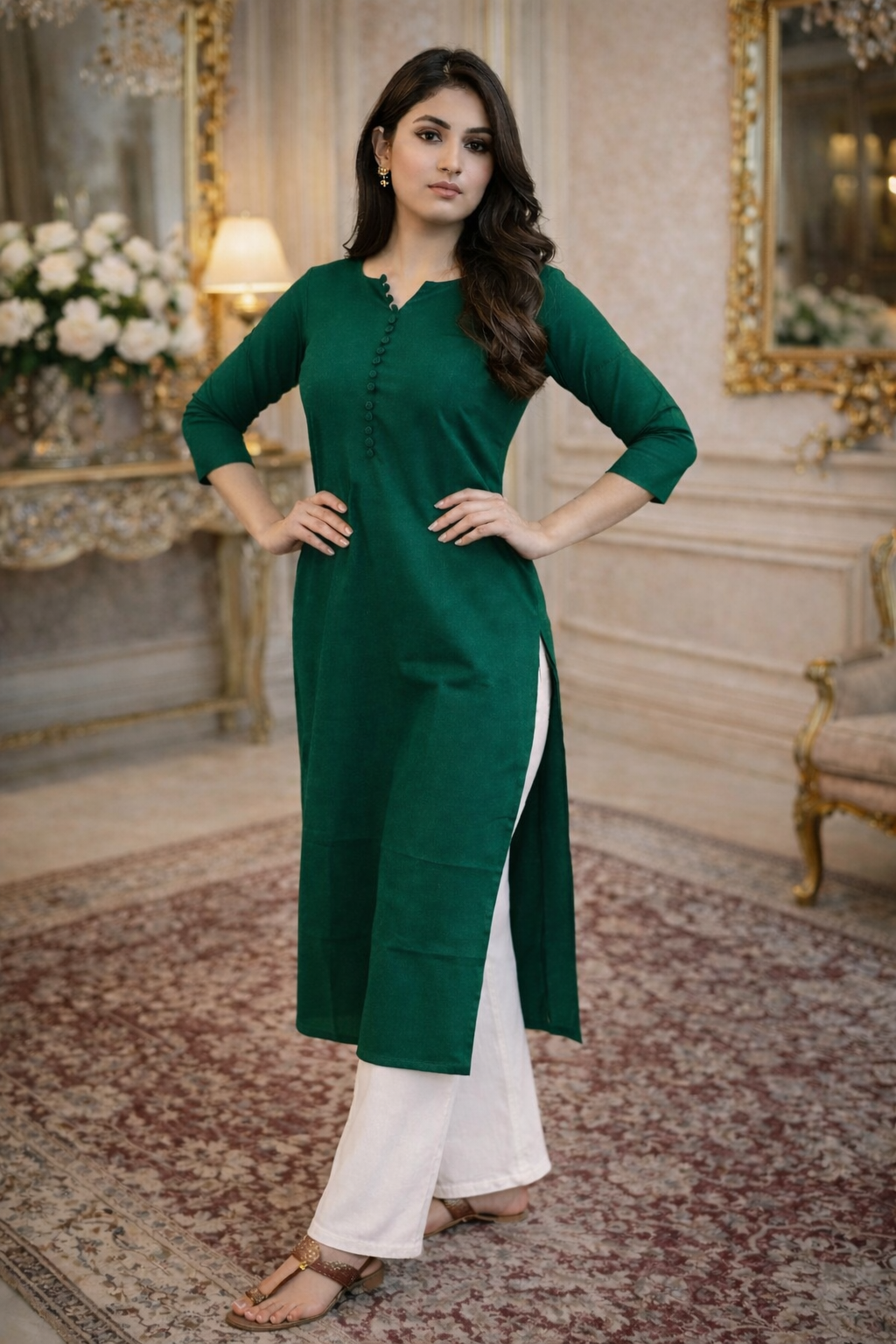 Gulrez Emerald Green Kurta