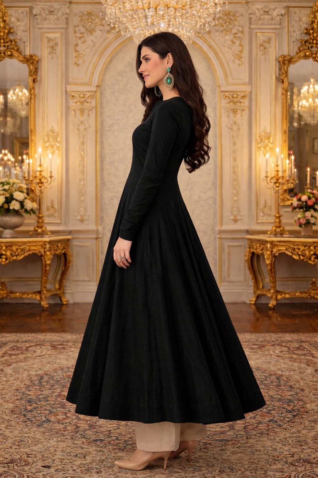 Jaya Black Kalidar Kurta