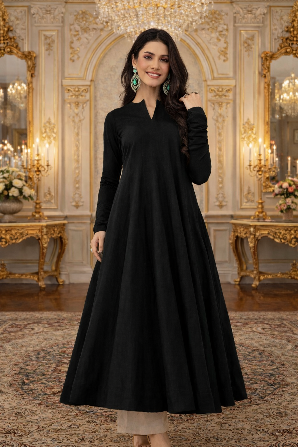 Jaya Black Kalidar Kurta